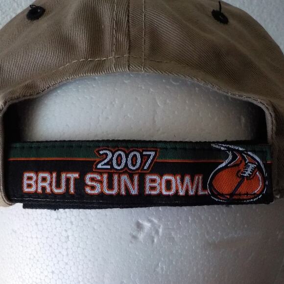 2007 Brut Sun Bowl Hat Brown Green Logo Embroidered College Football OSFA VTG - Picture 4 of 7